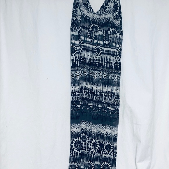 AB STUDIO Women’s Black Geo Shape Summer Sun Long Maxi Dress Size L - Picture 2 of 4